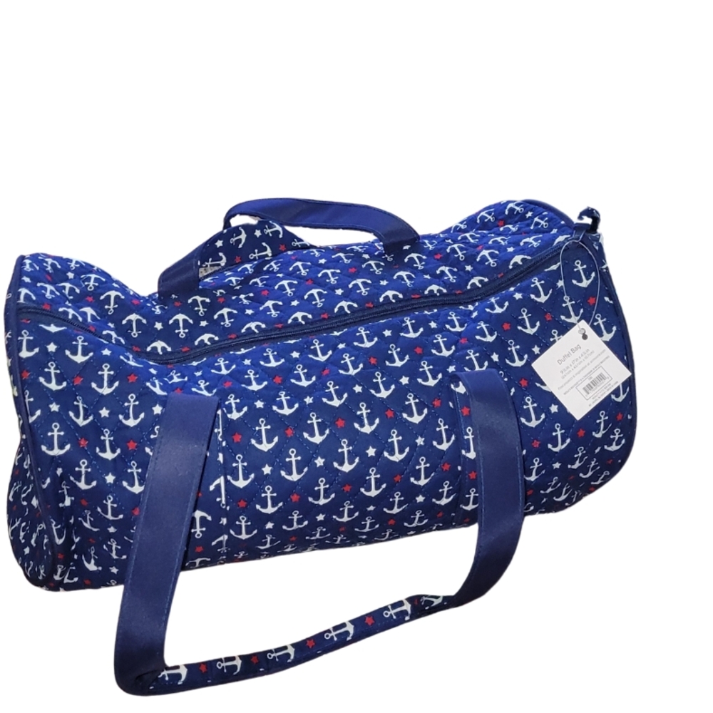Blue and White Anchor Pattern Travel Bag #9